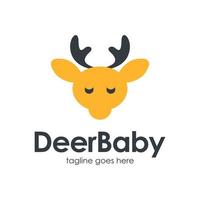 Deer Baby Logo Design Template with deer icon and cute. Perfect for business, company, mobile, app, zoo, etc. vector