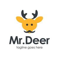 Mr. Deer Logo Design Template with deer icon. Perfect for business, company, mobile, app, zoo, etc. vector