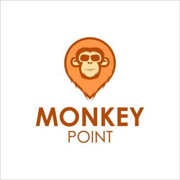 Monkey Logo Design Template with monk icon. Perfect for business, company, mobile, app, etc vector