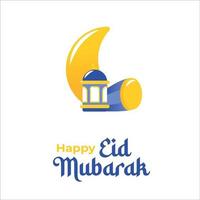 Eid Mubarak Idul Fitri Ornament and Background vector