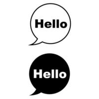 Hello vector icon set. Hi speech bubble illustration sign collection.