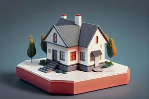 house model and money coins saving for concept saving money for buying a house photo