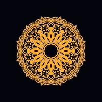 Luxury ornamental mandala design background in gold color vector