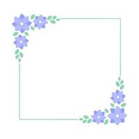 Square lavender floral frame. Botanical flower border vector illustration. Simple elegant romantic style for wedding events, signs, logo, labels, social media posts, etc.