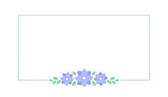 Rectangle lavender floral frame. Botanical flower border vector illustration. Simple elegant romantic style for wedding events, signs, logo, labels, social media posts, etc.