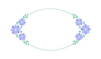 Lavender floral arch frame template. Geometric border with vine and flower pattern. Vector rounded border with space for text.