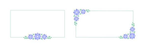 rectángulo lavanda floral marco colocar. botánico flor frontera vector ilustración. sencillo elegante romántico estilo para Boda eventos, señales, logo, etiquetas, social medios de comunicación publicaciones, etc.
