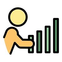 Human resources graph icon vector flat