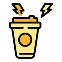 Rush job coffee cup icon vector flat