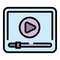 vídeo lección mercado estudios icono vector plano