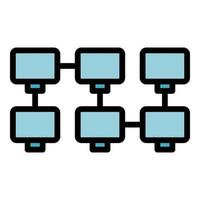 Blockchain data icon vector flat