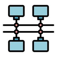 blockchain código icono vector plano