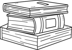 Back to School Books Isolated Coloring Page vector