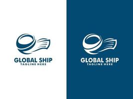 Creative Ship Concept Logo Design Template vector