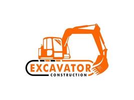 excavador construcción logo diseño, excavador logo elemento pesado equipo trabajar. transporte vehículo minería vector