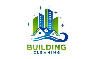 Home Building Cleaning Services Logo Design Template vector