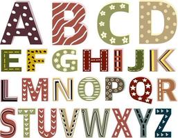 A-Z stained white decorative alphabet letters Stock Vector by ©a__