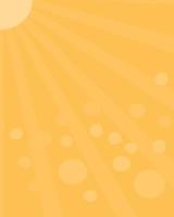 banner bright orange coastline sky with sun and sunbeam. Vector background of daytime sunny desert sky. Vertical Summer background.