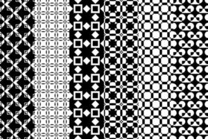 Black set of pattern in modern style on white background. Seamless vector pattern. Futuristic design.