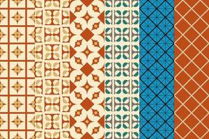 Seamless set of pattern. Ornamental wallpaper. Modern design, digital paper. Vector abstract artwork.