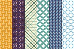 Seamless set of pattern. Geometric ornament. Digital paper, textile print. Vector art background.