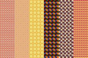 Seamless set of pattern. Geometric ornament. Digital paper, textile print. Vector art background.