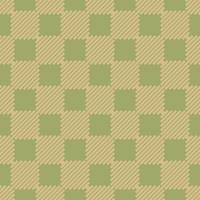 Yellow squares from lines on green textile seamless background. vector