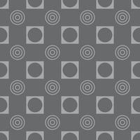 Pattern from circles and squares on grey seamless background. vector