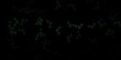 Dark Green, Red vector background with occult symbols.