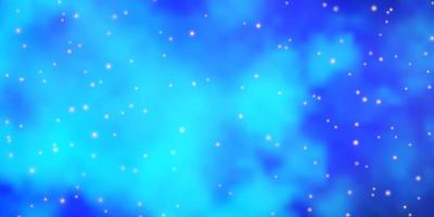 Light BLUE vector texture with beautiful stars.