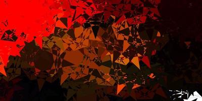 Dark Orange vector texture with random triangles.