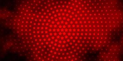 Dark Red vector texture with beautiful stars.