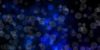 Dark BLUE vector background with spots.