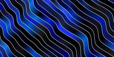 Dark BLUE vector background with curved lines.