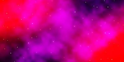 Dark Pink, Yellow vector background with colorful stars.