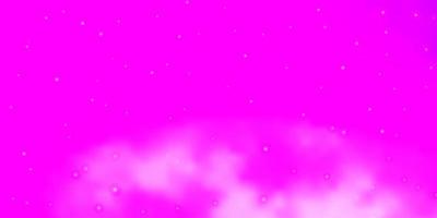 Fondo de vector púrpura claro con estrellas pequeñas y grandes.