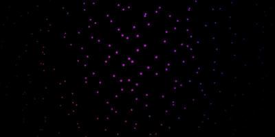 Dark Purple vector background with colorful stars.