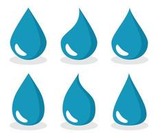 Water drop icon vector set of blue color and silhouette, set on white background. vector illustration