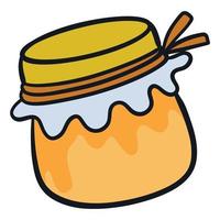 Hand drawn honey jar cartoon illustration vector