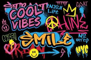 Graffiti spray and brush typography art for t shirt and various print on demand products vector