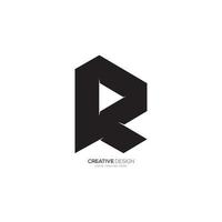 Letter R creative shape monogram unique logo vector