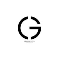 Letter C G creative circle shape letter monogram logo vector