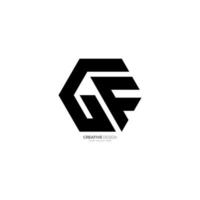 Letter G F with hexagon shape abstract creative logo vector