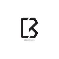 Modern letter c b 3 line art minimal unique logo vector