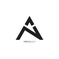 Letter A N modern shape unique triangle monogram logo vector