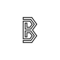 Letter B line art minimalist monogram unique logo design vector