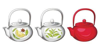 Teapot Collection, Vintage Teapot Illustration vector
