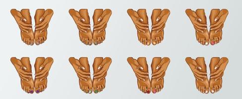 Pedicure logo collection, Beautiful Female Legs with Pedicure. Fashion and Beauty Illustration for Beauty Salon, Nail Tech vector