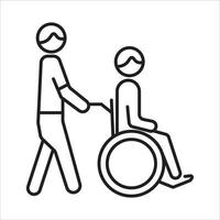 disabled care icon vector illustration symbol