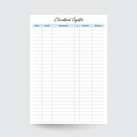 Printable Checkbook Register,Checkbook Tracker,Check Register,Withdrawal Log,Checkbook Planner,Checkbook Insert vector